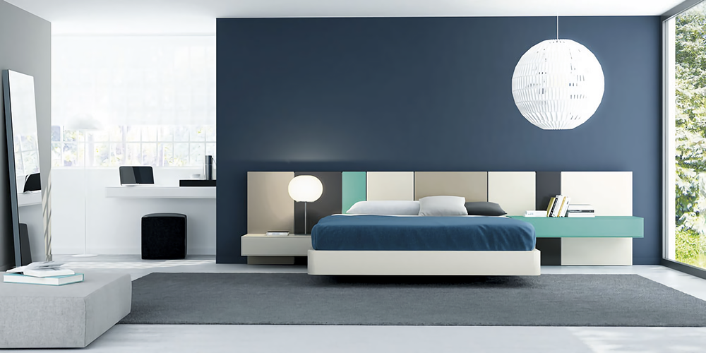 Cabezales con colores que alegran dormitorios