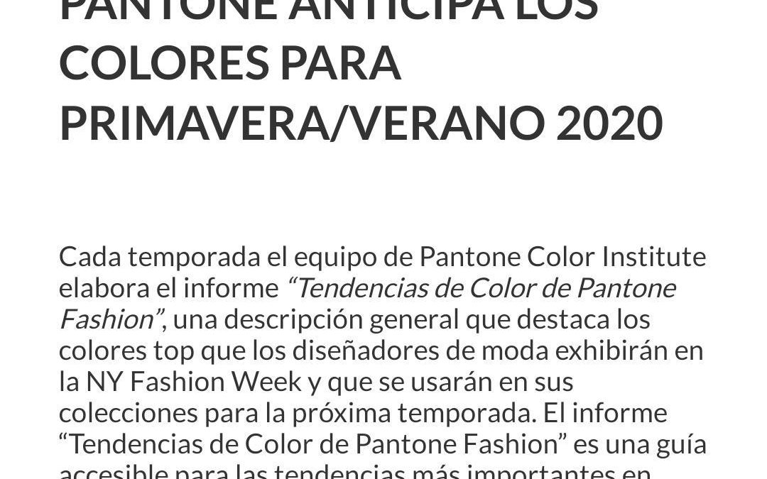 Post pantone colores primavera 2020