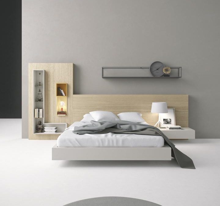 Cabezal de cama asimétrico madera clara