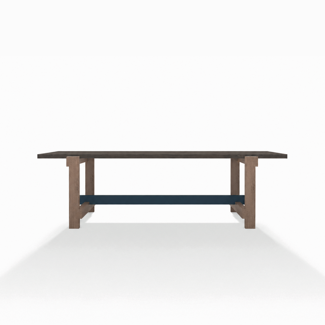 2_1 MESA DE COMEDOR RECTANGULAR_OMBRA Taula de menjador rectangular de fusta amb estructura robusta